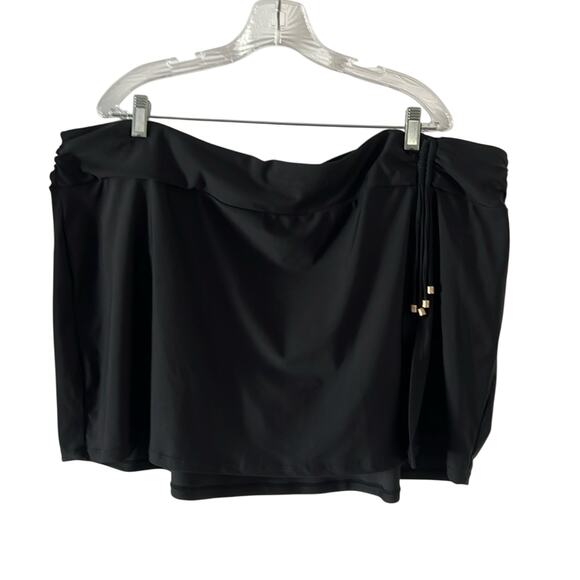 Time and Tru 3X Black Swim Skirt Built-in Briefs Nylon Women's Swimwear New - Picture 1 of 7